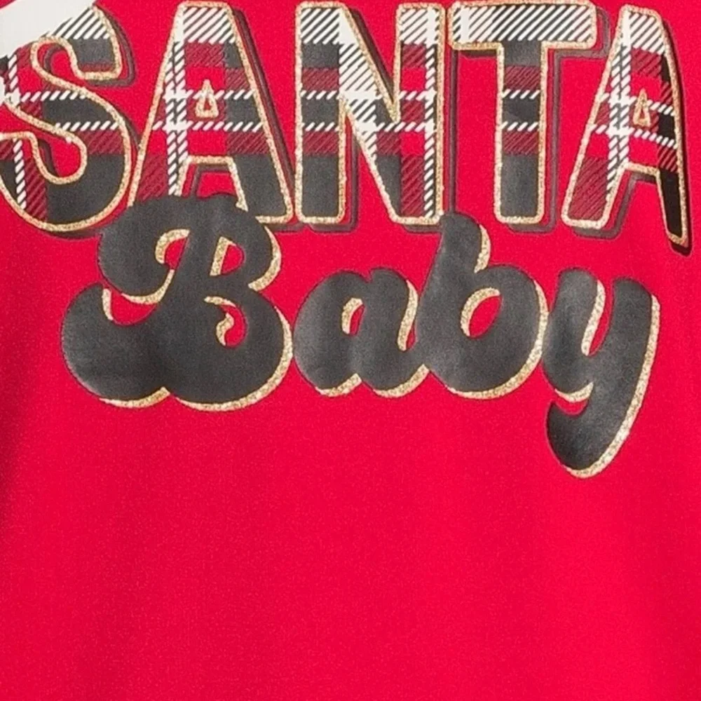Secret Treasures Santa Baby Plaid Pajama Set Christmas Size XL Red Black NWT
